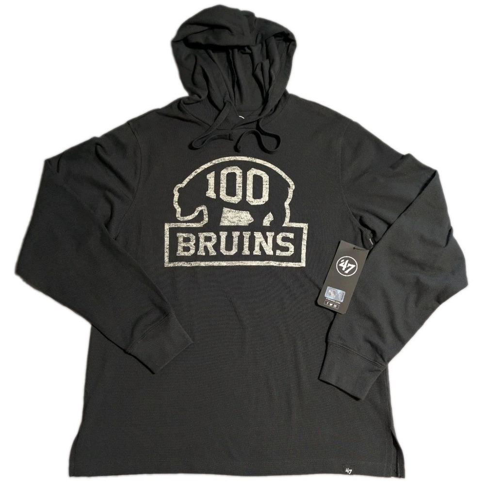 47 Brand Boston Bruins 100th Anniversary Pique Hoodie Mens M NWT Centennial